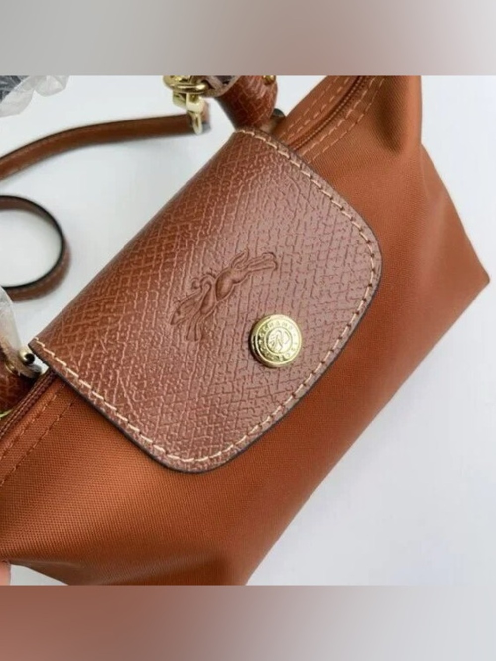 Longchamp  Brown Mini Canvas Shoulder Bag - Picture 3 of 5